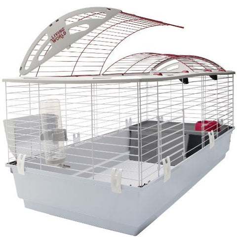 Living World Deluxe Habitat, Rabbit, Guinea Pig and Small Animal Cage, White, Extra Large - 46.9 x 22.8 x 24
