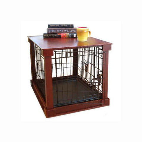 Dog Crate with Wooden Cover, Medium