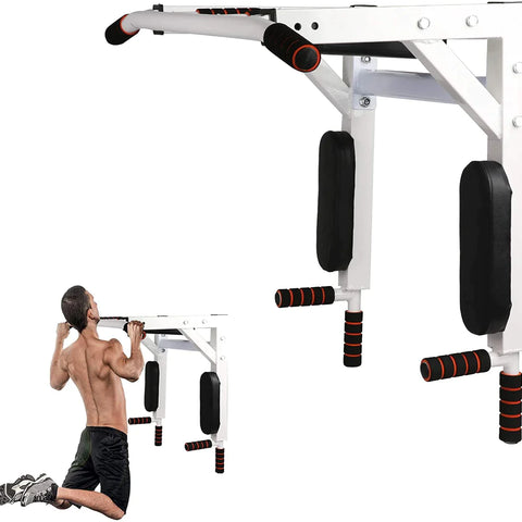 (Out of Stock) Versatile 2-in-1 Wall Mounted Pull Up Bar and Dip Station for Home Gym - Supports up to 330 Lbs
