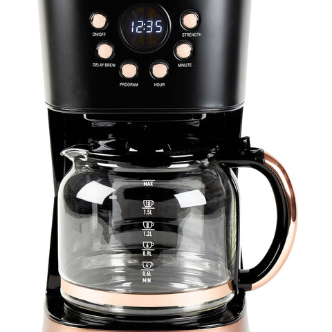 Haden Heritage 12-Cup Programmable Coffee Maker - Black / Copper