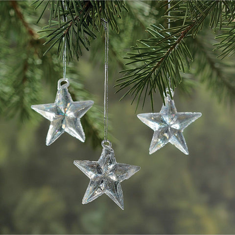Opalized Star Christmas Ornaments - Home Decor - 12 Pieces